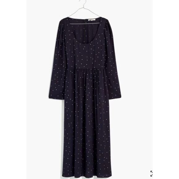 Madewell Alicia Midi Dress XS Black Stars, Witchy Whimsigoth, Dark Coquette NWT - Picture 3 of 13